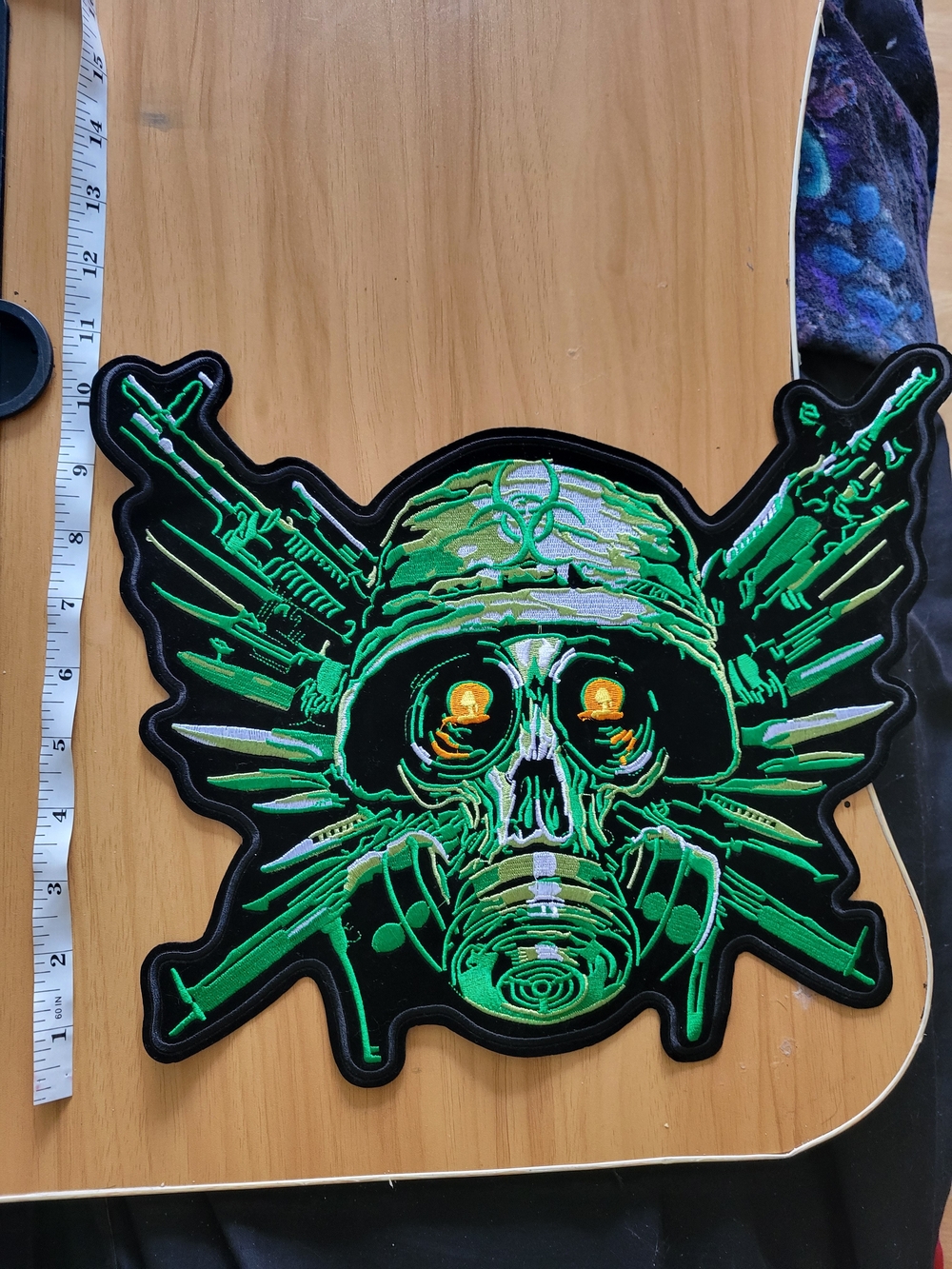 🧋NEW🧋Unbranded Green Biohazard Skull Patch for Men’s Accessories